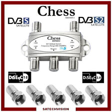 Commutateur DiSEqC 4/1 Chess & 5 Fiches F à Visser HD 3D 4K