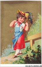 CAR-ABHP3-0432-CHROMOS - LA VENDANGE - BOURGOGNE - UNE FEMME ET UN PANIER AU D
