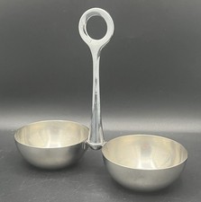 WMF porte-condiments double en métal argenté design moderniste