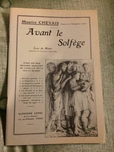 Avant solfege livre du - le,