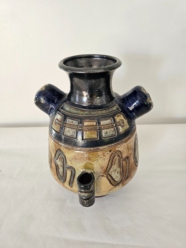Vase grès décor motifs - en,
