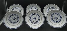 6 ASSIETTES CREUSES FAIENCE DE SALINS MODELE MAYA BLEU D20,5 COURONNE DE LAURIER