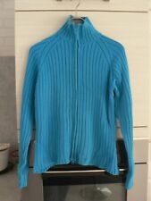 GILET VESTE bleu turquoise TAILLE 1 SOIT 38/40 COTON**+