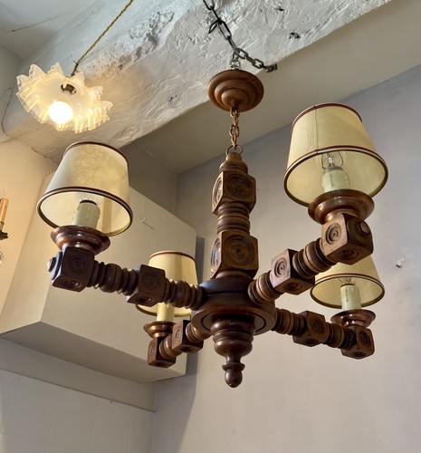 Lustre lumières bois - en,
