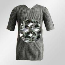 Cotte de mailles en acier inoxydable Haubergeon 100% antirouille, chemise...