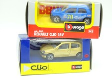 Burago 1/43 - Lot de 2 : Renault Clio 1998 + Clio I 16V