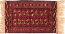 Tapis De Boukhara Du Caucase Fait Main 80x120 Rouge Motif Géométrique Laine