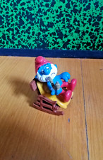 Le Grand Schtroumpf sur son fauteuil à bascule- Schleich - Allemagne - 1983