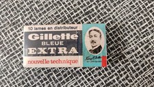 Ancienne boîte 10 lames rasoir Gillette bleue Extra - neuf sous Blister