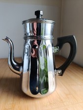 Vintage Cafetière ALSA en Cuivre Chromé Poignée Bakélite 60's
