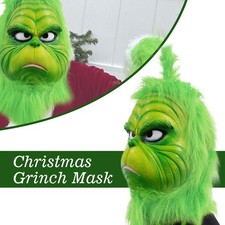 Perruque masque tête complète Grinch chapeau de Noël monstre fête de Noël mascarade