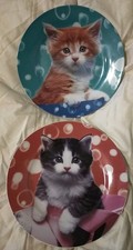 Lot de 2 assiettes décor chats 