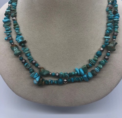 Sterling silver nugget blue - silver,