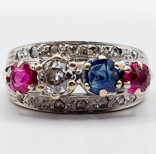 Bague jarretière blanc 18k - jarretière,