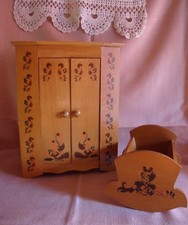 MOBILIER DE MAISON DE POUPEE ENSEMBLE ARMOIRE ET LIT