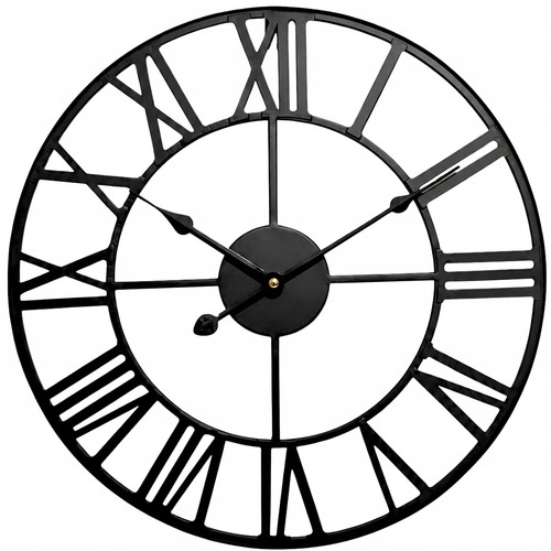Horloge murale métal noir - horloge,