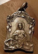 Médaille Religieuse Ancienne Sacré Cœur Jésus Christ Montmartre Paris 