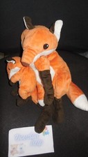 doudou peluche renard + bébé