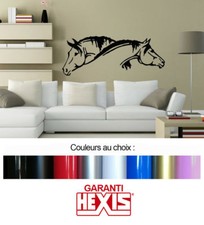 DECOR MURAL MUR CHEVAUX CHEVAL TÊTE MAISON SALON CHAMBRE CUISINE STICKER CB083