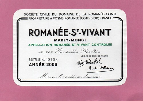 Etiquette romanee vivant - etiquette,