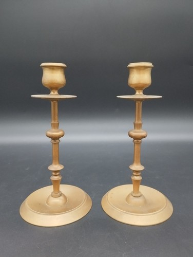 Paire bougeoirs laiton - paire,