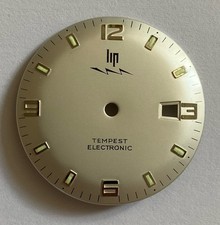 NEUF CADRAN MONTRE LIP TEMPEST ELECTRONIC @ LIP DIAL WATCH R184 @ 28,4 MM @ NOS