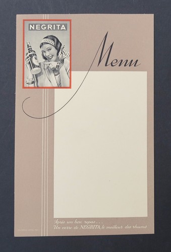 Menu rhum après bon - menu,