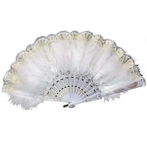 éventail main plumes - main,