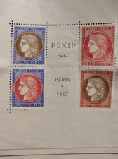 Timbres Bloc Pexip 1937 Cérès Exposition -exposition Internationale