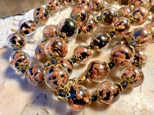Collier ancien perles verre - collier,