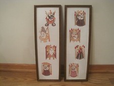 2 cut paper Asian Oriental framed art detailed cutting wall decor Chinese ? 