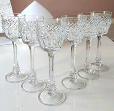 Lot 6 x Grands Verres à pied en cristallin style Régence-Empire/Boho-Chic/21,5cm