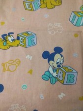 Drap Plat Vintage Mickey Disney Babies rose 110 x 170 cm