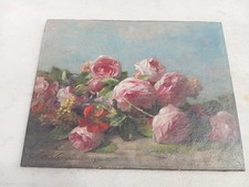 ANCIENNE PEINTURE HUILE SUR TOILE 19 EME LOUIS LEMAIRE  ORIGINALE FLEURS