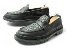 CHAUSSURES CHRISTIAN DIOR MOCASSINS GRANVILLE 44 TOILE OBLIQUE CUIR LOAFERS 920€