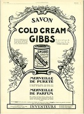 Publicité ancienne savon Gold Cream Gibbs 1920 issue de magazine