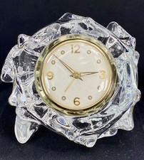 SUPERBE PENDULE CRISTAL SCHNEIDER FORME LIBRE DESIGN 50 CLOCK 1950 ( NO VASE )