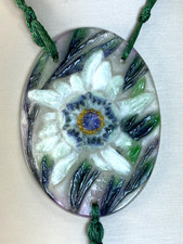 Gabriel Argy Rousseau RARE Pendentif pâte de verre EDELWEISS Art déco 1924