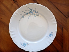 Grande Assiette Service Vintage Porcelaine WINTERLING Bavaria MYOSOTIS bleu doré