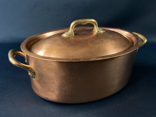 Grande cocotte ovale cuivre