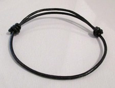 BRACELET d'amitié cuir noir réglable mixte
