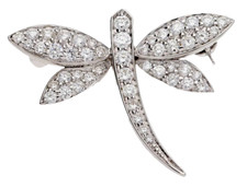 Broche papillon en or blanc