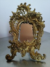 miroir ancien doré bronze petit monture bronze style régence miroir de table