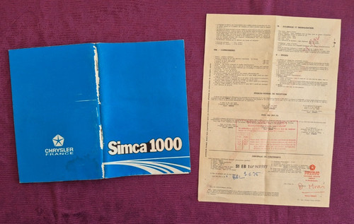 Simca 1000 notice - 1000,