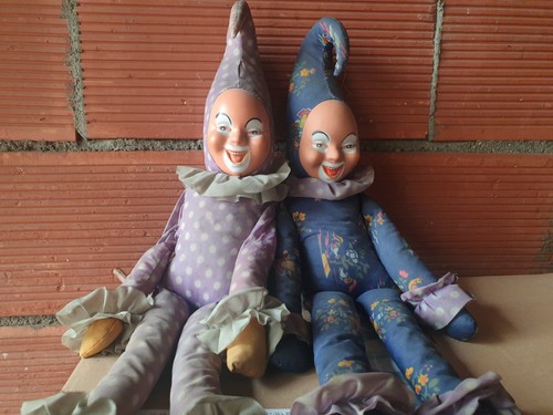 Lot clowns vintage tissu - clowns,