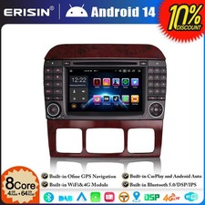 8-Core 64GO Android 14 Autoradio GPS DAB+ DVD TNT Mercedes S/CL Classe W220 W215
