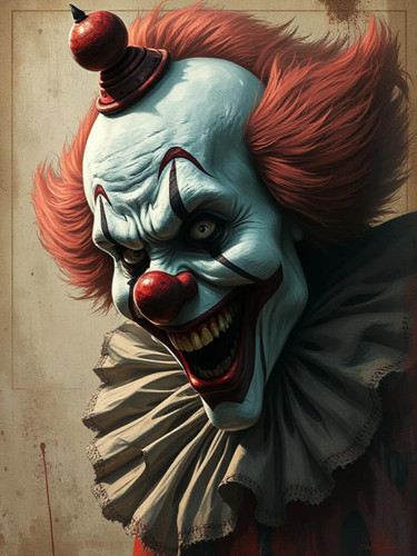 Photo 15x20 clown - , cauchemar