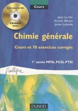 Cours de chimie générale avec Cd-Rom ... - Jean Le Hir - V590584