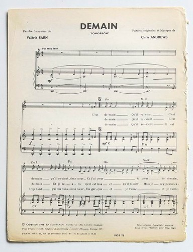 Partition vintage sheet music