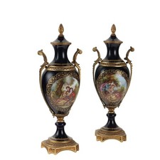 Vases Anciens Bronze Porcelaine Décorations France '900 Originaux